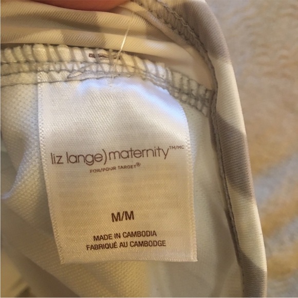 NWT Liz Lange Maternity gray and white chevron printed swim tankini Size M - Picture 7 of 9
